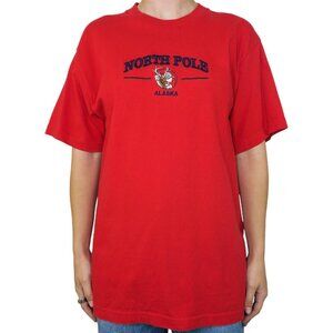 Vintage 90s North Pole Alaska Embroidered Christmas Shirt